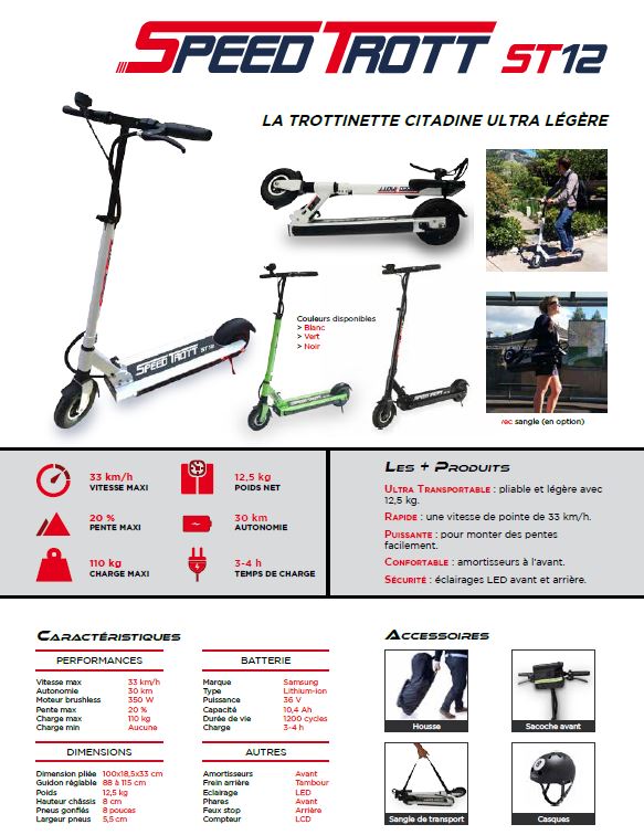 Béquille trottinette électrique SPEEDTROTT ST12